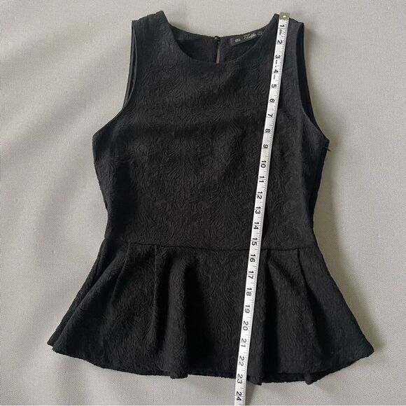 Zara Black Peplum MMXII Collection Flare Sleeveless Blouse Women’s Size Medium - Picture 7 of 10